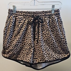 Jess Leas Black And Tan Leopard Print Women's Shorts